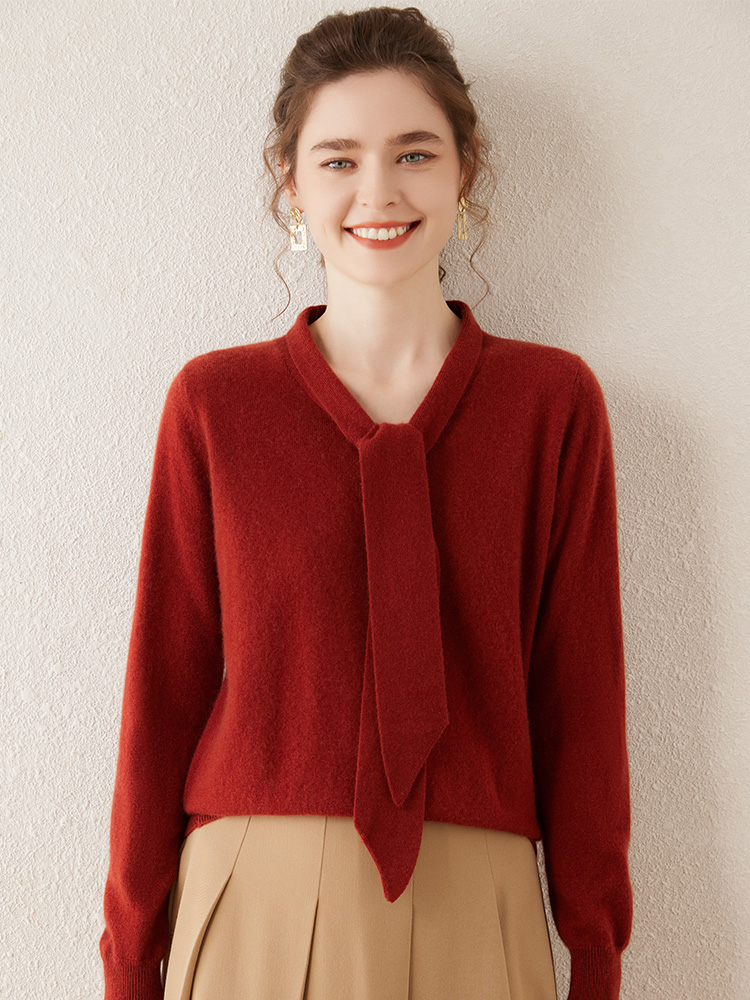 Winter Clothing In French - Femmes 100% pull en cachemire ruban