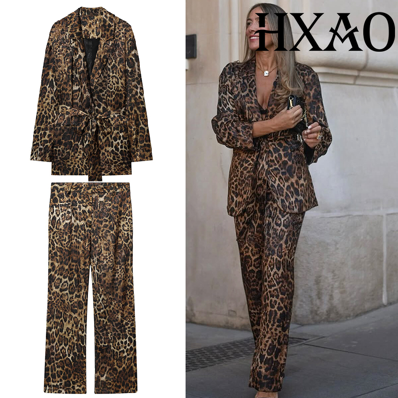 Winter Clothing Pk - HXAO léopard pantalon ensembles 2 pièces