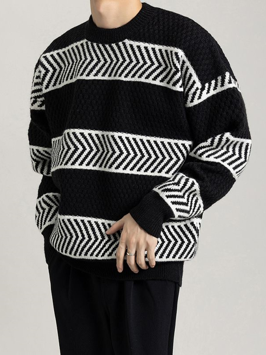 Winter Clothing Colors - Pull Rayé Décontracté pour Homme, Abonné