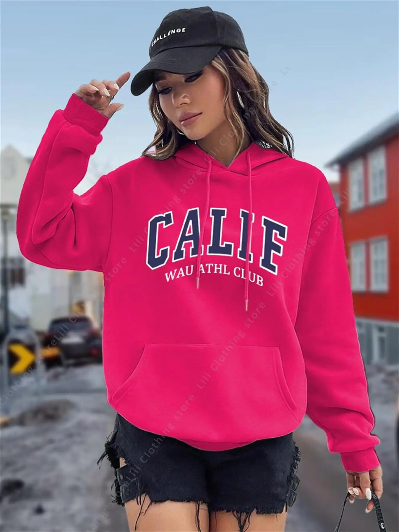 Winter Clothing Drawing - Sweat à capuche pour femme Y2K