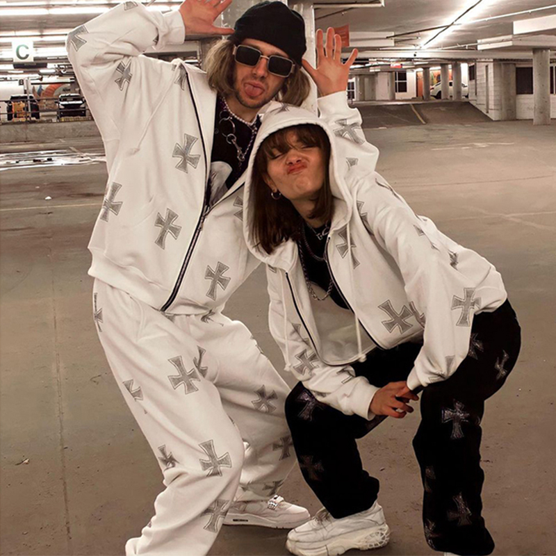 Winter Clothing Pk - Survêtement rétro hip-hop américain pour femme,