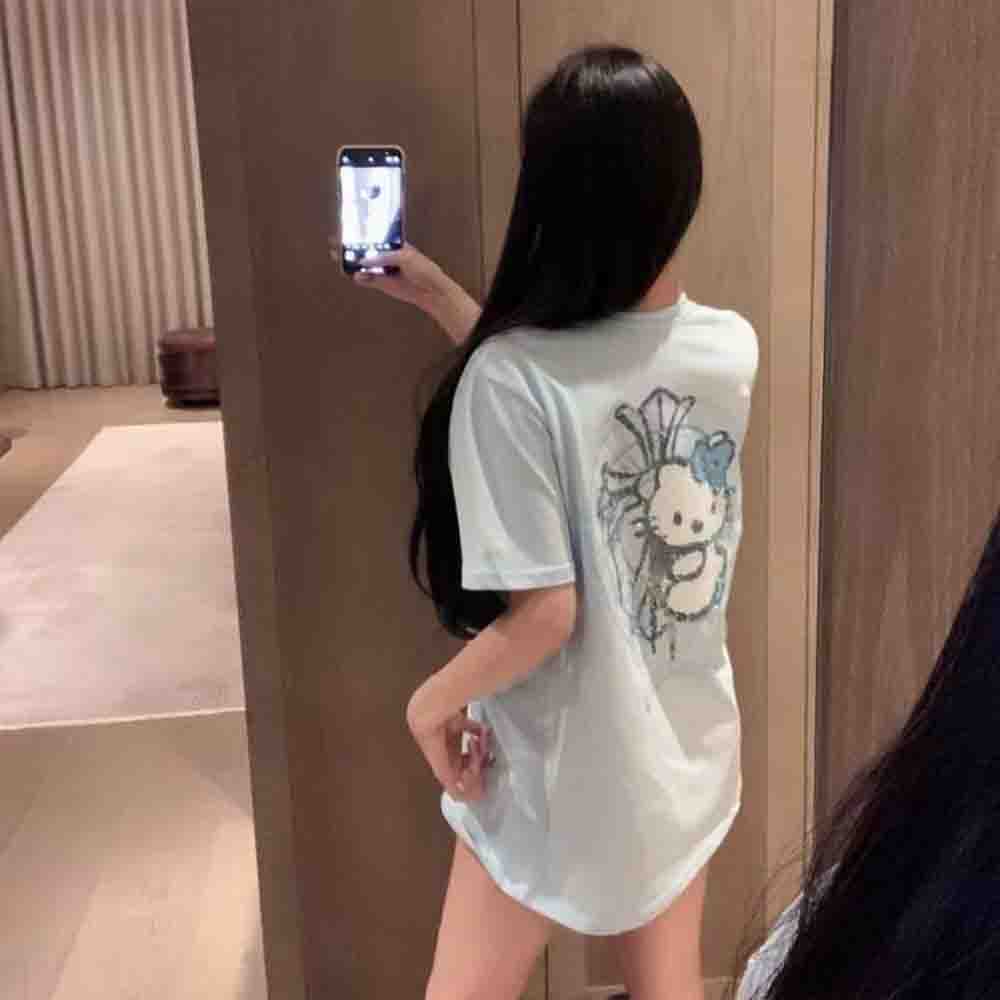T-shirt imprimé diamant Hello  - Y2K Winter Clothing avis et prix