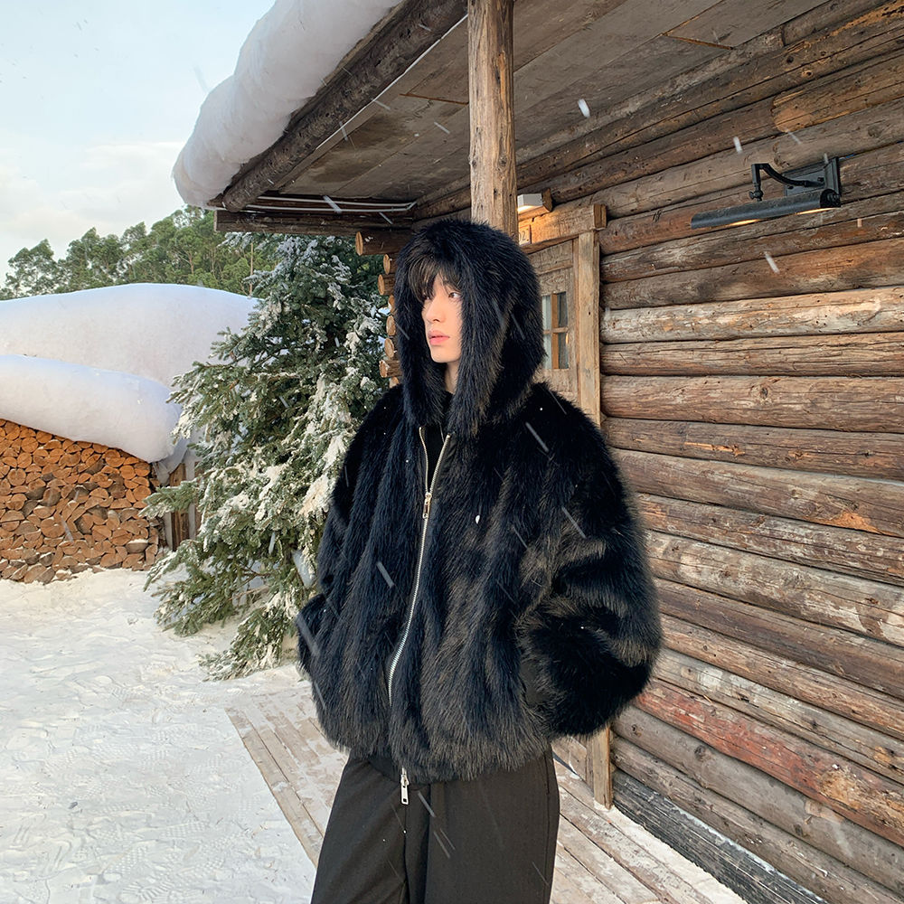Hommes fausse fourrure manteau - Winter Clothing Pk avis et prix