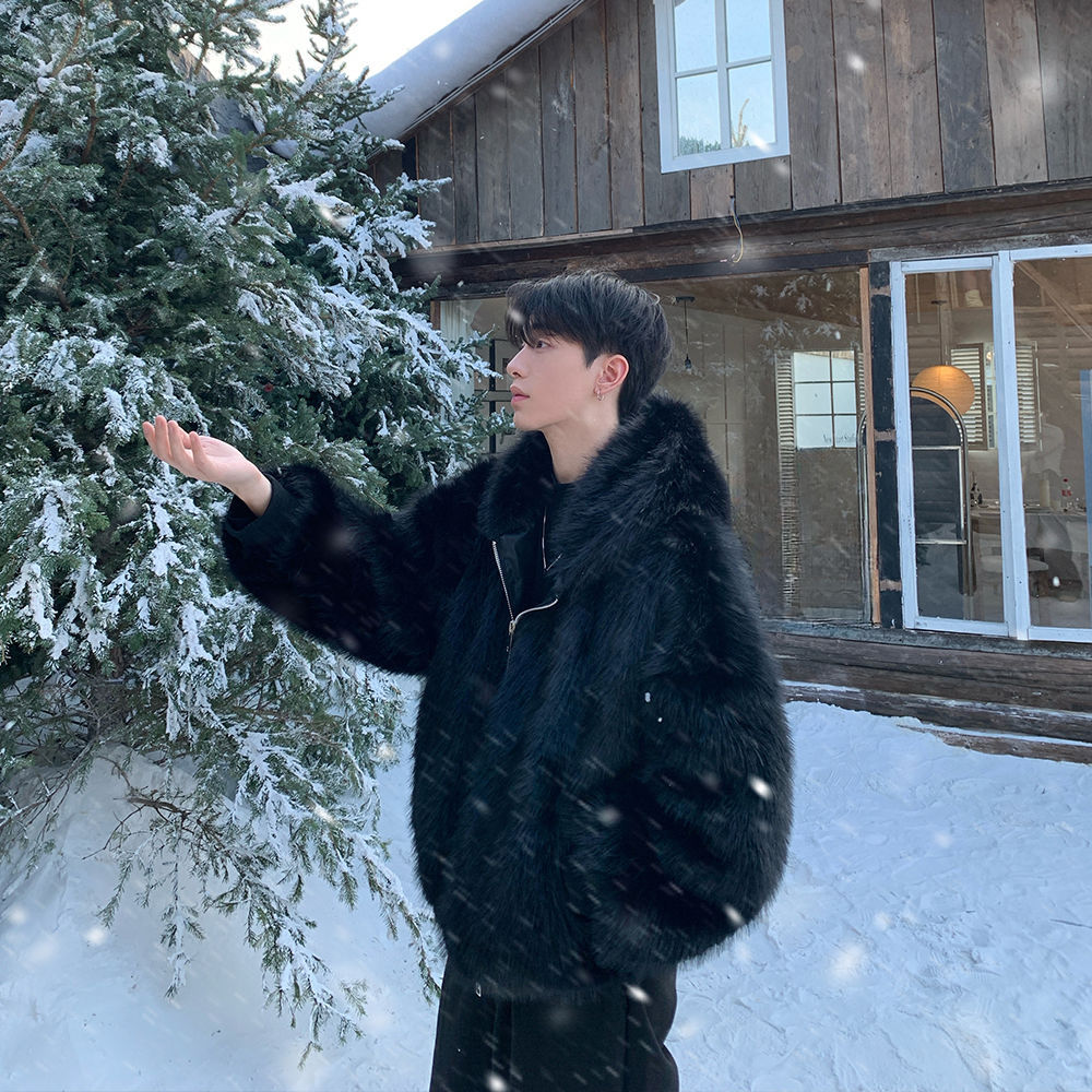 Hommes fausse fourrure manteau - Winter Clothing Pk avis et prix