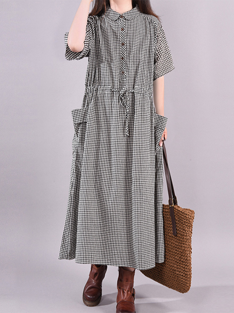 Robe Vintage à carreaux avec p - Winter Clothing Drawing avis et prix