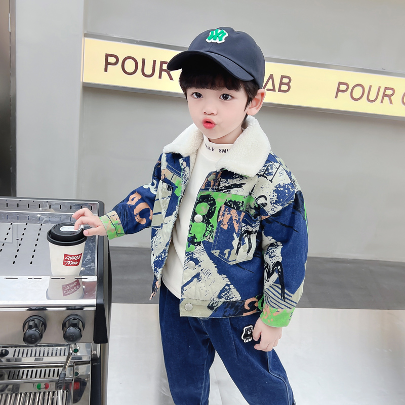 Enfants bébé chaud Denim veste - Winter Clothing Drawing avis et prix