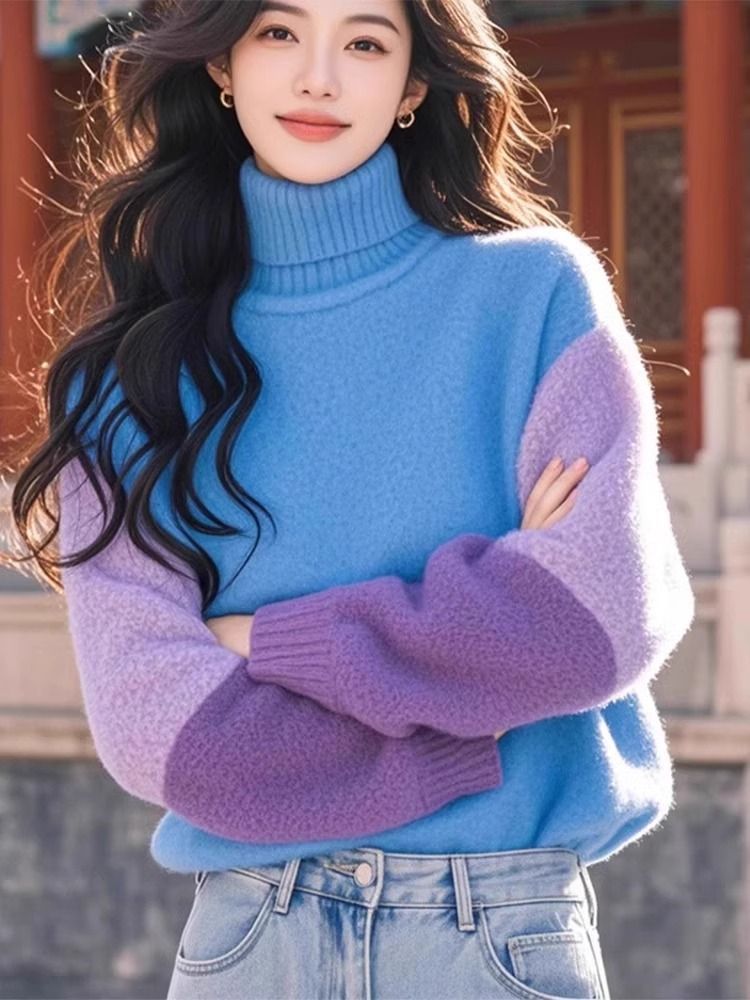 Pulls épissés élégants aux cou - Winter Clothing Colors avis et prix