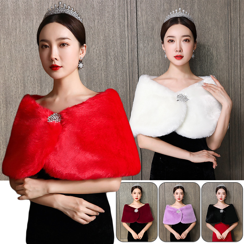 Châle de mariée en fausse four - Winter Clothing Pk avis et prix